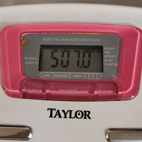 Taylor Body Fat Analyzer Scale Whte/silver 9v Battery Tested - Picture 4 of 7